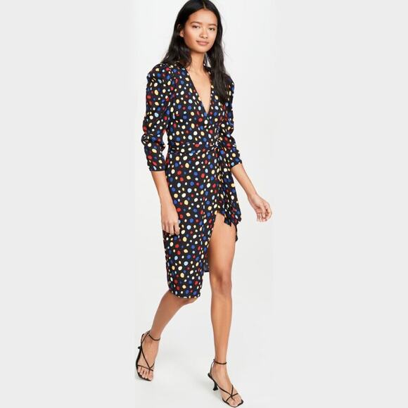 Reformation Jaylee Fiesta Polka Dot Wrap Dress Size XL - Picture 1 of 7